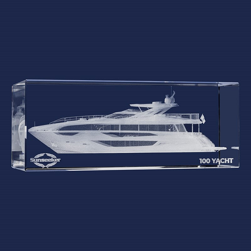 Sunseeker 100 Yacht Crystal Paper Weight